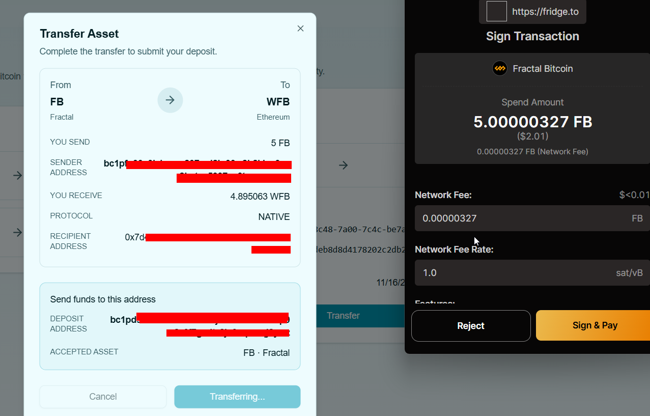 How Bridge FB from fractal bitcoin to ethereum?